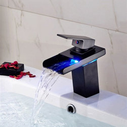 Reno LED Color Changing Oil Rubbed Bronze Basin Faucet Single Handle Mixer Tap - Bathroom Sink Faucets