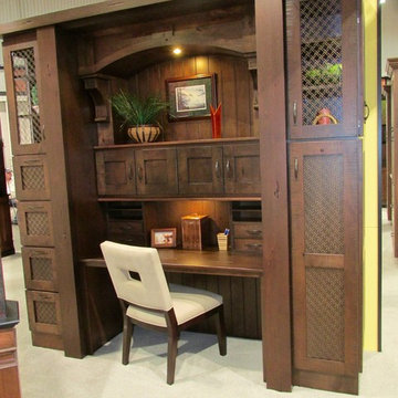 Custom wire mesh grilles featured in the Canyon Creek Cabinet Co., KBIS booth