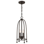 Eurofase - Eurofase Tesia 2 Light 9" Pendant, Black - A stylishly swanky caged design features an elongated dome shape. The arched rods encircle the lamping inside that is clustered together around a central rod. To complete the design, each rod is furnished with spherical knobs.