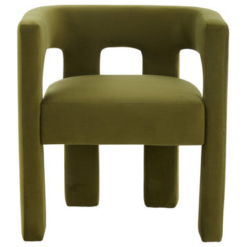 Safavieh Couture Deandre Contemporary Dining Chair, Olive Green