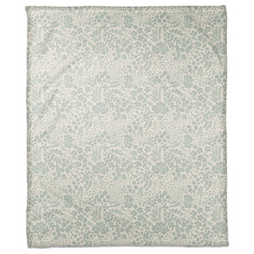 Blue Dainty Floral 50x60 Coral Fleece Blanket