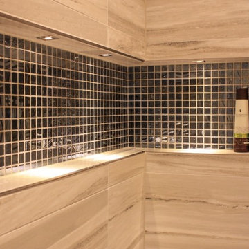 Lake Morningstar Bath Renovation - Corner Niche with LED Lighting