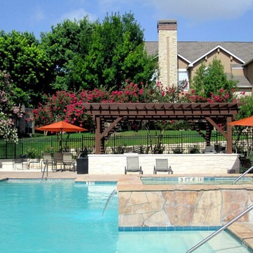 Outdoor BBQ, Pergola, Fire Pit & Deck for Apartment Complex