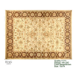 H.A.G. Hand Knotted Carpet 11/11 Quality Textured Beige/Brown - Floor Rugs