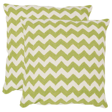 Safavieh Striped Tealea Pillows, Set of 2, Lime/Green, 22"x22"
