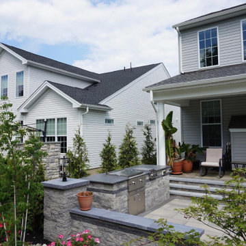 Freehold, NJ: Multi-level Paver Patio with Outdoor Living, Kitchen & Firepit