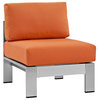 Shore 5-Piece Outdoor Aluminum Sectional Sofa Set, Silver Orange