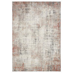 Nourison - Calvin Klein CK022 Infinity 4' x 6' Rust Multicolor Modern Indoor Area Rug - Casual elegance. The wispy clouds of color and cross-hatched linear pattern of this abstract rug from the Calvin Klein Infinity collection adds depth to any space. This multicolored, rust red, grey and blue rug is machine-made for lasting style in softly textured, easy-clean fibers.