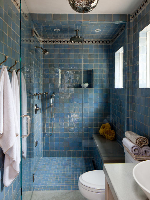 Blue Tile Shower Ideas, Pictures, Remodel and Decor