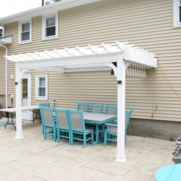 Attached to House Vinyl Pergola