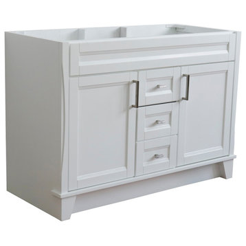 48" Double Sink Vanity, White Finish- Cabinet Only