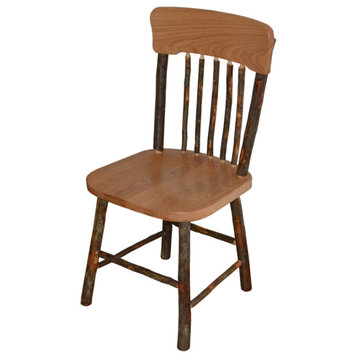 Hickory Panel Back Dining Chair, Natural Finish