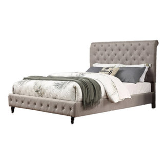 Best Master Jamie Velvet Upholstered Tower High Profile Queen Bed