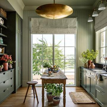 Scullery Kitchen Design Dallas – Custom Cabinetry, Open Shelving & Garden Views 
