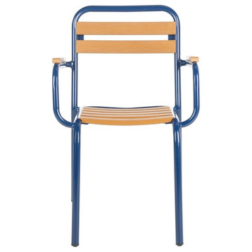 Rayton Stackable Chair Brown/Navy Safavieh