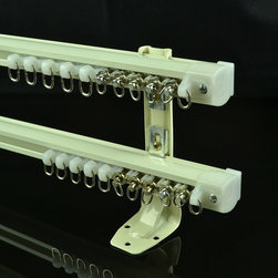 CHR8022 Ivory Wall Mounted Double Curtain Tracks and Rails - Window Treatment Accessories