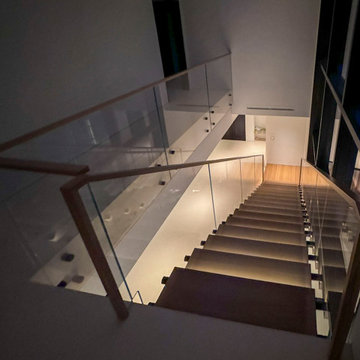 Project #126 | Contemporary Staircases with Integrated LEDs & Glass Railing