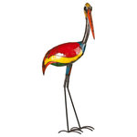 Barnyard - Barnyard Mother Stork Garden Statue - Please note: Colors may vary. Made from recycled materials, not two are exactly the same, and it makes an impact that is playful, environmentally friendly, and comfortably functional.