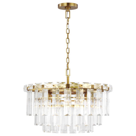 Arden Medium Chandelier, Burnished Brass