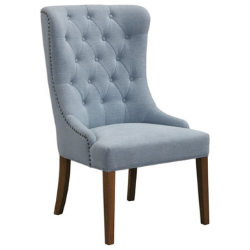 Uttermost Rioni 26 x 44" Tufted Wing Chair, Light Slate Blue