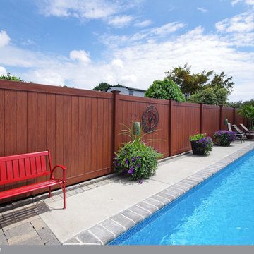 Rosewood PVC Vinyl Privacy Wood Grain Fence from Illusions Fence