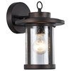 VAXCEL Transitional 1 Light Rubbed Bronze Outdoor Wall Sconce 10"