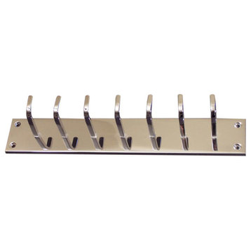Modern Hook Double Row Bar - 2" Wide, Satin Brass, 24" W X 2" H