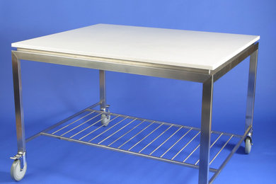 Kitchen Trolly - Stainless /Stone top