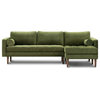Poly and Bark Napa Right Sectional Sofa, Distressed Green Velvet