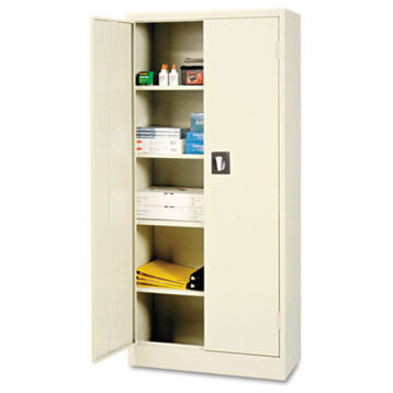 Space Saver Storage Cabinet, 4-Shelf, 30"x15"x66", Putty