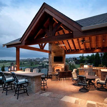 patio and fireplace