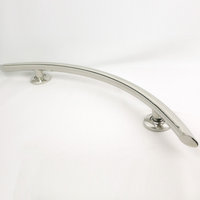 30" Crescent Curved Shower Grab Bar, Polished Stainless