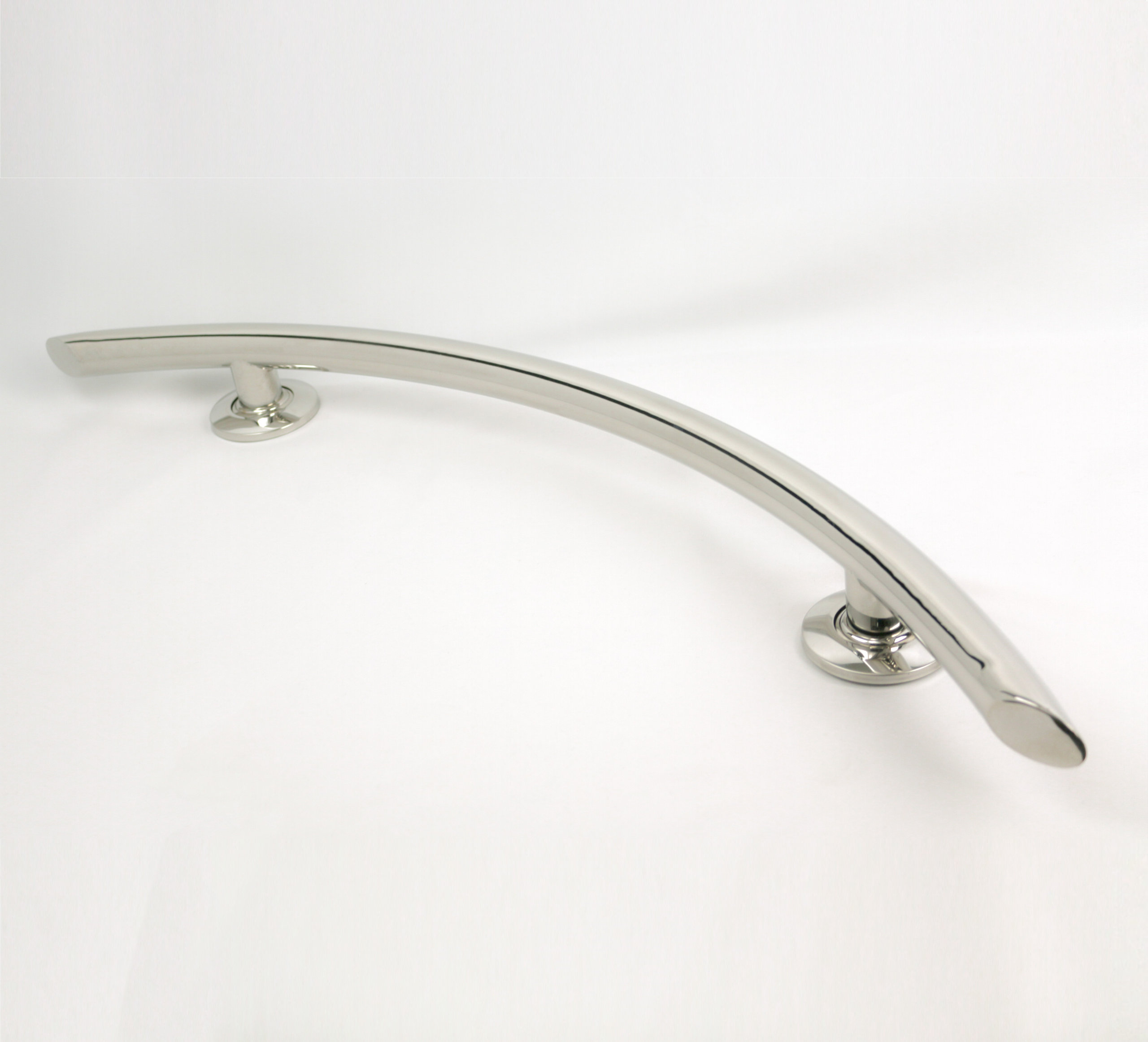 30" Crescent Curved Shower Grab Bar, Polished Stainless