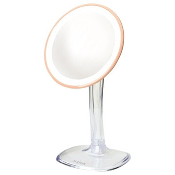 Jerdon 7.25" Battery LED Lighted Makeup Mirror with 5X Mag