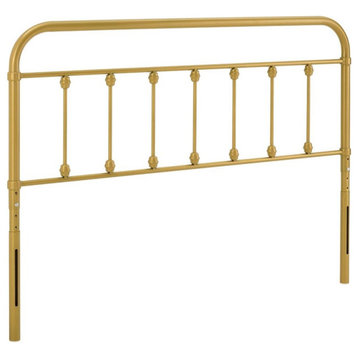 Modway Sage Modern Farmhouse King Metal Spindle Headboard in Gold