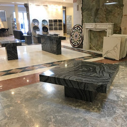 Black Wave Marble Tables - Coffee Table Sets