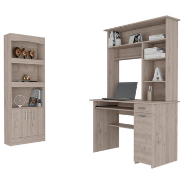 Tucson 2-Piece Office Set, Bookcase and Desk With Cabinet
