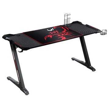 Coaster Brocton Modern Metal Z-shaped Gaming Desk in Black Finish
