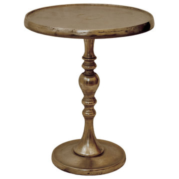 Romina End or Side Table, Antiqued Brass