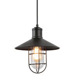 LNC - LNC 1-Light Farmhouse Matte Black Lantern Shade Mini Pendant Lighting - At LNC, we always believe that Classic is the Timeless Fashion, Liveable is the essential lifestyle, and Natural is the eternal beauty. Every product is an artwork of LNC, we strive to combine timeless design aesthetics with quality, and each piece can be a lasting appeal.