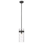 Z-Lite - Z-Lite Fontaine 1-Light Pendant, Matte Black/Clear, 3035P6-MB - *Part of the Fontaine Collection