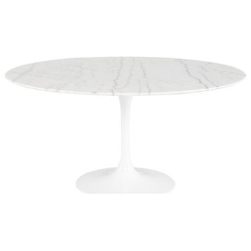 Ginevra Dining Table White Marble 59"