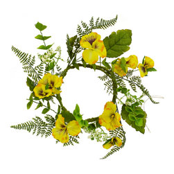 Shea's Wildflower - 4" Yellow Pansy Ring - Wreaths And Garlands