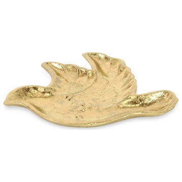 Lirondelle Gold Cast Iron Dove Decor Dish
