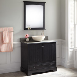36" COFFMANN VESSEL SINK VANITY - BLACK - Bathroom Vanities And Sink Consoles