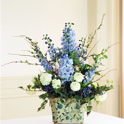 Delphinium Snowball Centerpiece - Artificial Flowers Plants And Trees