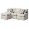 Slipcovered Sleeper Sofa with Reversible Chaise| Light Gray