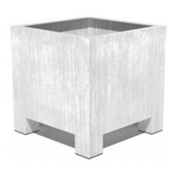 Galvanised Steel Vadim Cube Planter - Outdoor Plant Pots & Planters