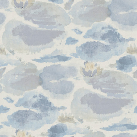 Water Lily Blue Peel and Stick Wallpaper Bolt