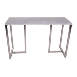 Jordan Console Table | Brushed & White Marble - Console Tables